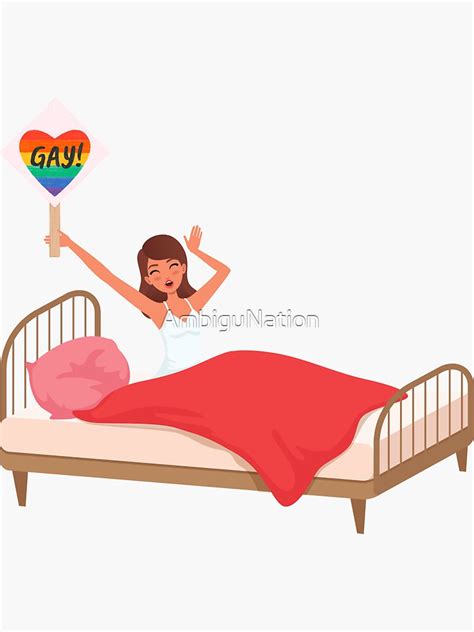 Gay Awakening Gay And Proud Lgbtq Pride Waking Up Gay Sticker For Sale By Ambigunation