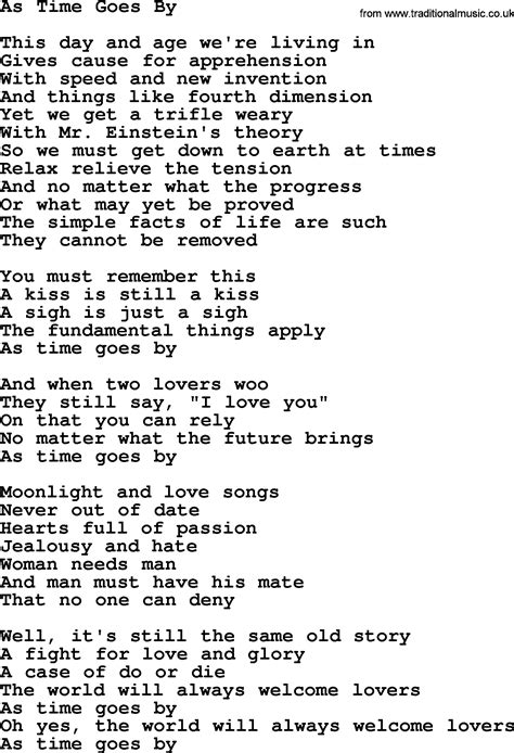 Willie Nelson Song As Time Goes By Lyrics