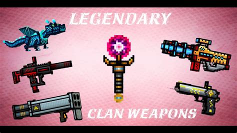 Pixel Gun 3d Legendary Clan Weapons Gameplay Youtube