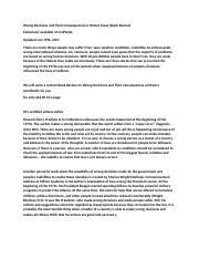 W Docx Wrong Decisions And Their Consequences In History Essay Book