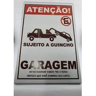 Placa De Sinalização De Metal 10x15 Garagem Proibido Estacionar Sujeito