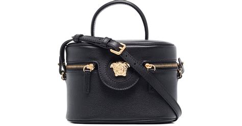 Versace Leather Crossbody Bucket Bag In Black Lyst Uk
