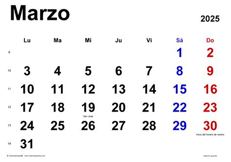 Marzo 2025 Calendario A Comprehensive Overview Eloy T Fabry