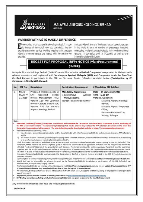 Pdf Reqest For Proposal Rfp Notice Via Eprocurement Sap Opentext