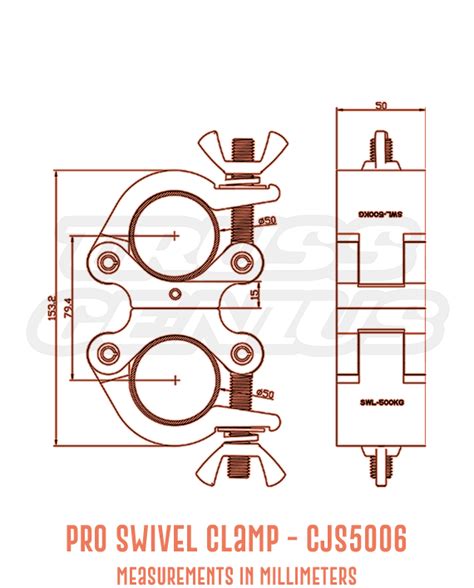 Pro Swivel Clamp ⋆ Global Truss Heavy Duty 2 Inch Double Pivot Fastener Cjs5006