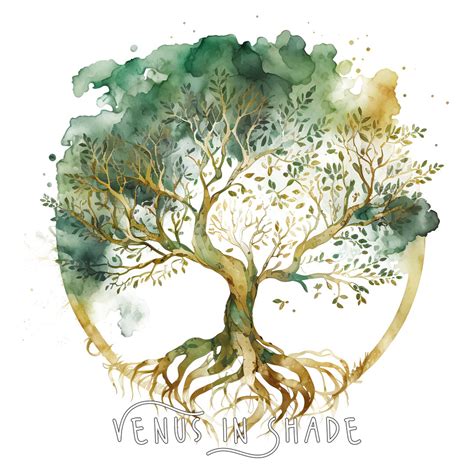 Watercolor Tree Of Life Tree Earth And Nature Lovers Organic Gift Decor