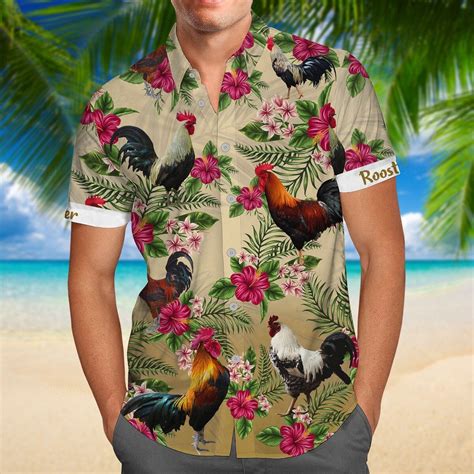 Rooster Hawaiian Shirt Rooster Shirt For Men Chicken Hawaii Etsy