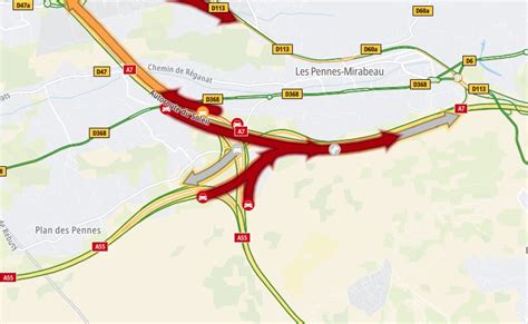 En direct A7 accident et bouchon à l entrée de Marseille et à