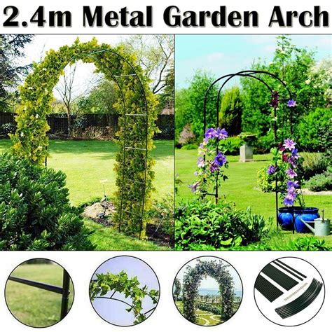 Heavy Duty Metal Garden Arch Trellis Arbour Outdoor Rose Plant Climbing