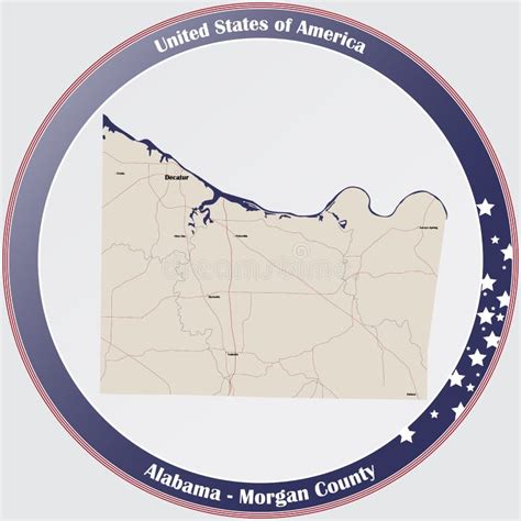 Map of Morgan County in Alabama Stock Vector - Illustration of ...