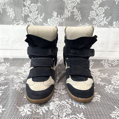 ISABEL MARANT Beckett Navy And White Wedge Sneakers EU 38 UK 5 EBay