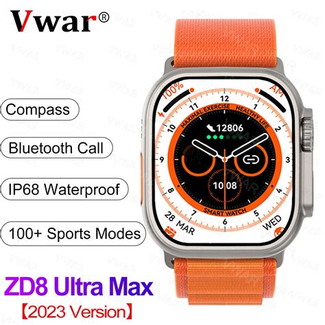 2023 Vwar Zd8 Ultra Max Smart Watch Compass 2 2 49mm Titanium Alloy