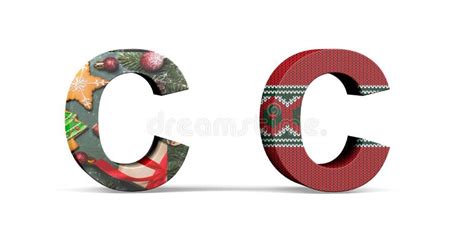 Christmas Letter C - Three Dimensional Letter C with Textures with ...