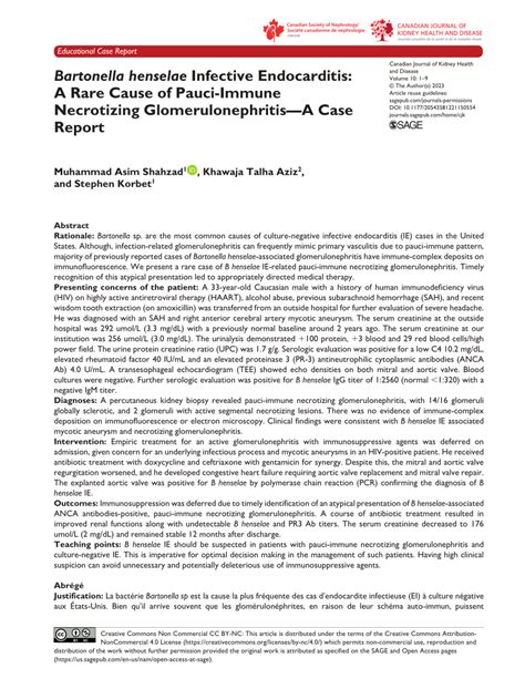 PDF Bartonella Henselae Infective Endocarditis A Rare Cause Of Pauci