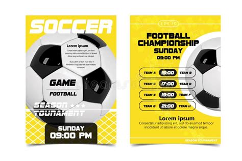 Soccer Poster Design Vector Football Ball Concept Design For Sport