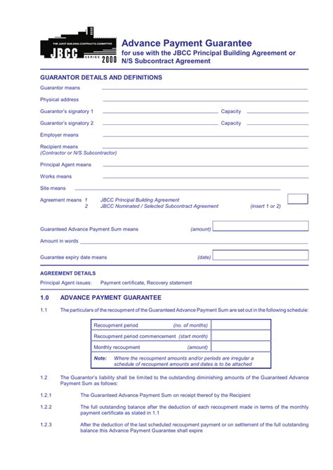 Advance Payment Guarantee