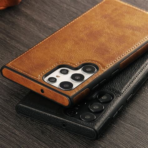 Luxury Business PU Leather Texture Phone Case For Samsung S22 S23 S24