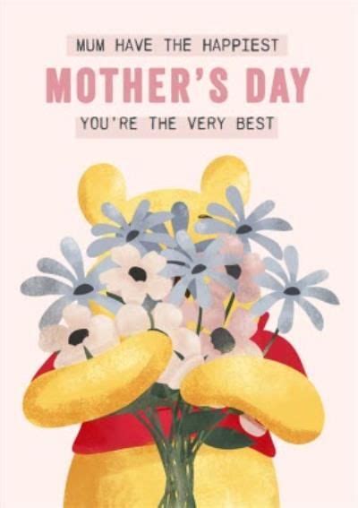 A Winnie The Pooh Birthday Card With Daisies And Daisies In A Vase