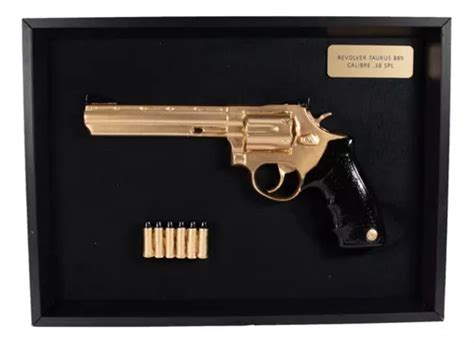 Quadro Decorativo Revolver S Rie Dourada Alto Relevo Parcelamento