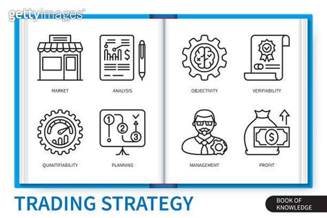 Trading strategy infographics linear icons collection 이미지 1490473921