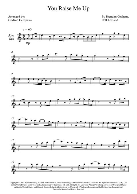 You Raise Me Up Arr Gildson Cerqueira By Josh Groban Sheet Music For