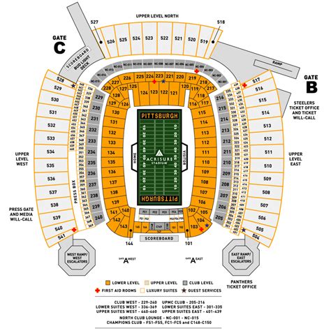 Pittsburgh Steelers Interactive Seating Chart | TickPick