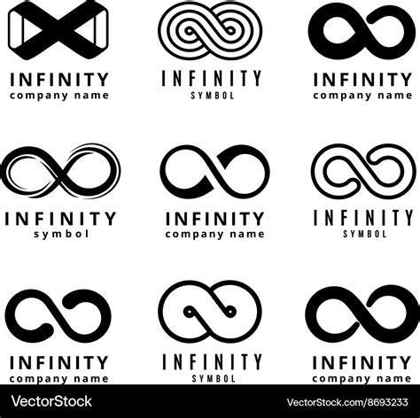 Different infinity logos set Royalty Free Vector Image