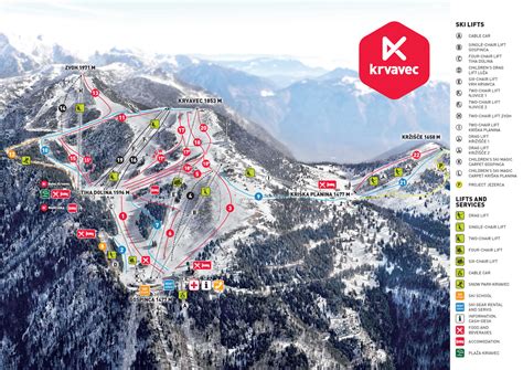 BERGFEX Plan De Piste Krvavec Carte Panoramique Krvavec Carte Krvavec