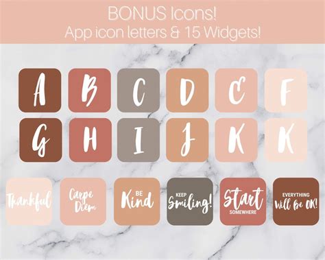 Soft Neutral Theme Ios App Icons Neutral Nude Pink Etsy
