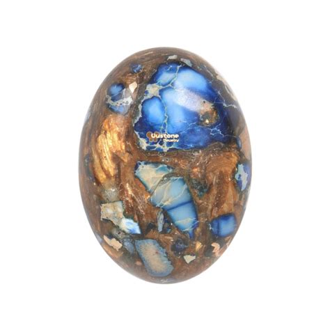 Mm Copper Blue Sea Sediment Jasper Oval Flatback Cab Cabochon G