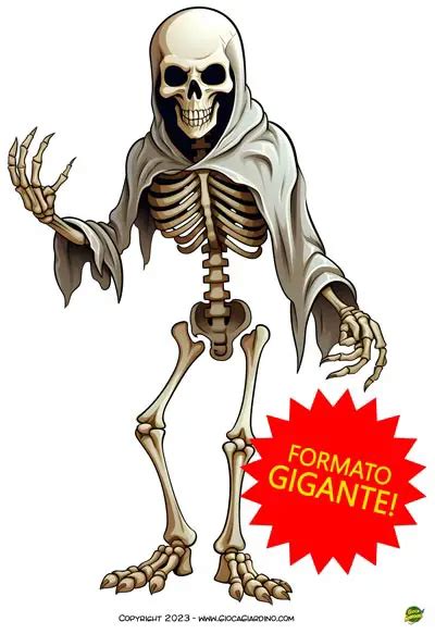 Scheletro Di Halloween Disegno Colorato Da Stampare Formato Gigante