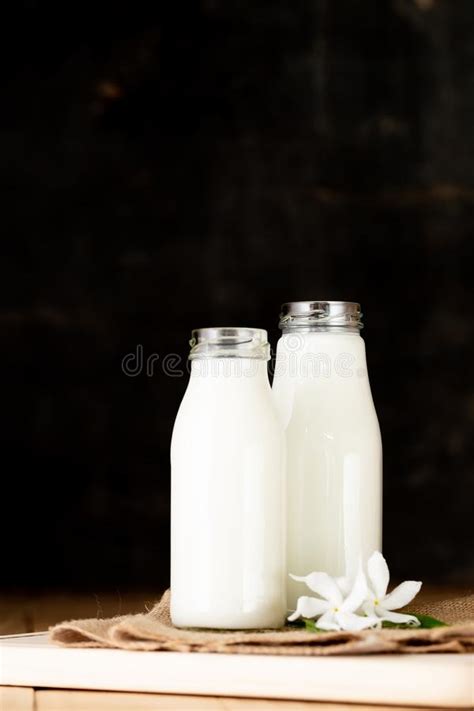Milk Healthy Dairy Products On The Table Stock Image Image Of Glass