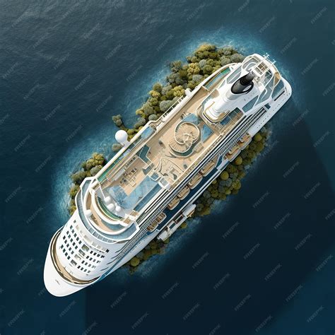 Premium Ai Image Ocean Expedition Top View Of Cruise Ship In The Open Sea