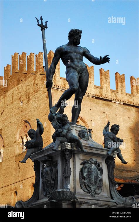 Bologna Italy The Fountain Of Neptune Italian Fontana Di Nettuno