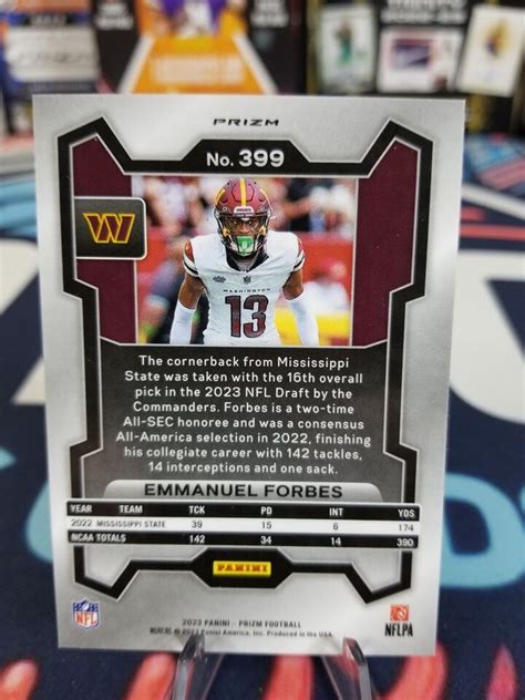 Panini Prizm Emmanuel Forbes Rookie Green Wave Commanders Rc