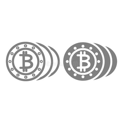 Bitcoins Outline Icon Isolated Line Vector Illustration From