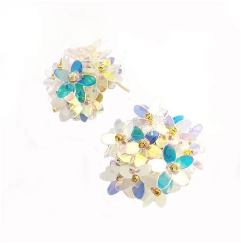 Pcs Psg Mm Sequin Bouquet Bunch Of Flowers Stud Earring