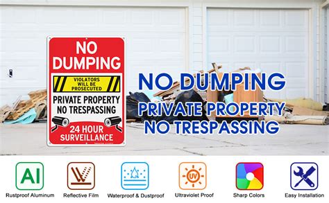 Faittoo No Dumping Sign Private Property No Trespassing