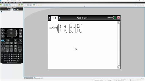 Solve Matrix Equations Ti Nspire Cx Cas Youtube