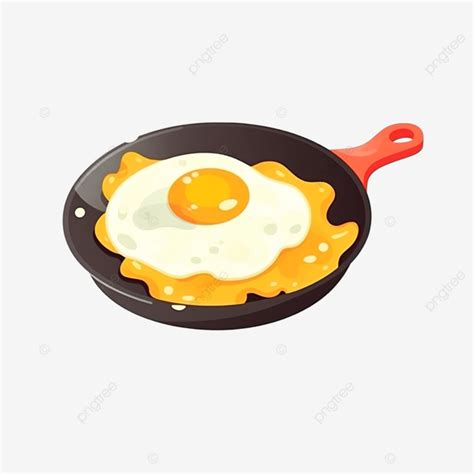 Fried Egg Cartoon Flat Illustration Egg Food Breakfast Png