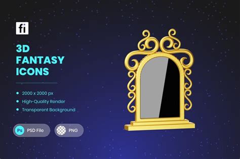 Premium Psd 3d Illustration Fantasy Magic Mirror