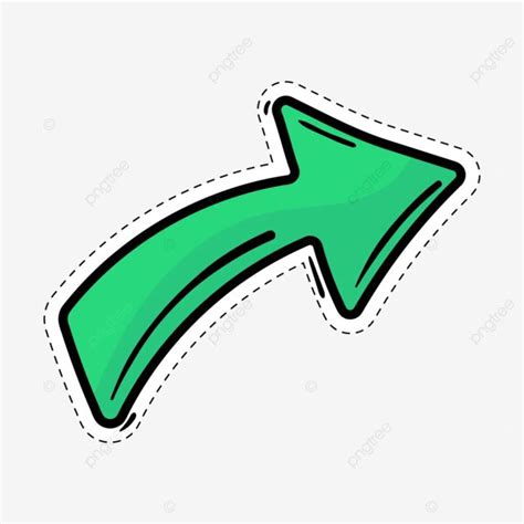 Green Arrow Cartoon Sticker Vector | Free Download