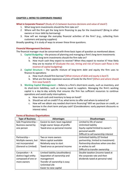 finance study guide fnce finance smu thinkswap