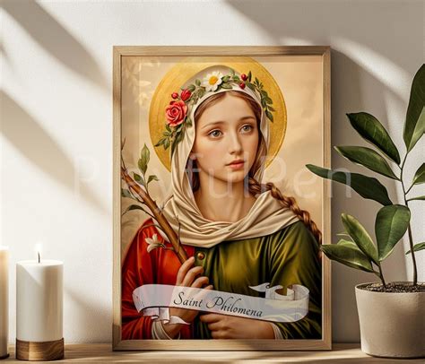 St Philomena Wall Art Printable Saint Philomena Christian Devotion