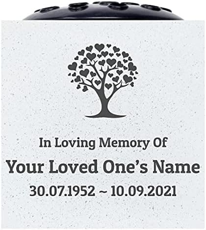 6 X6 X6 Personalised Engraved Black Granite Memorial Vase Grave Pot