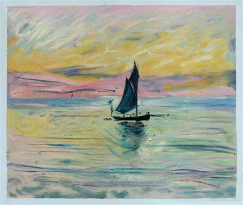 Claude Monet Paintings, Free Canvas, Oil Painting Reproductions, Sailboat, Hand Painted, Art ...