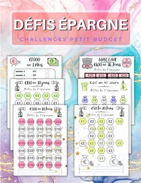 livre de défis épargne Carnet de challenges budgétaires 80 Challenges