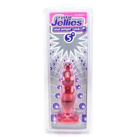 Doc Johnson Crystal Jellies Anal Delight Pink Ribbed Butt Plug Probe Sex Toy 782421550301 Ebay