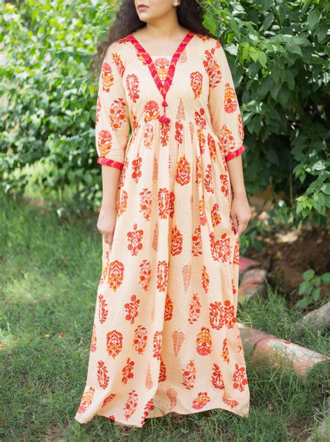 Nude Orange Printed Maxi By The Home Affair The Secret Label