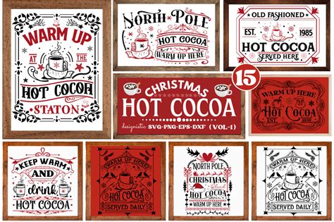 Christmas Hot Cocoa Sign SVG Bundle Graphic by Design's Dark · Creative ...